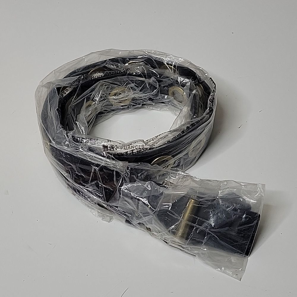 NEW ALL SAINTS CALF HAIR WIDE LEATHER GROMMET BELT NWT Large / XL - Picture 4 of 5